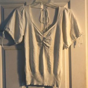 Off-White Short-Sleeved Knit Top